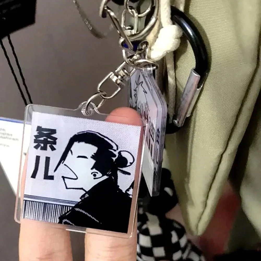 2pcs Jujutsu Kaisen Matching Gojo & Geto Funny Arguing Keychains Set – Cute Anime Acrylic Charm Set - Image 3