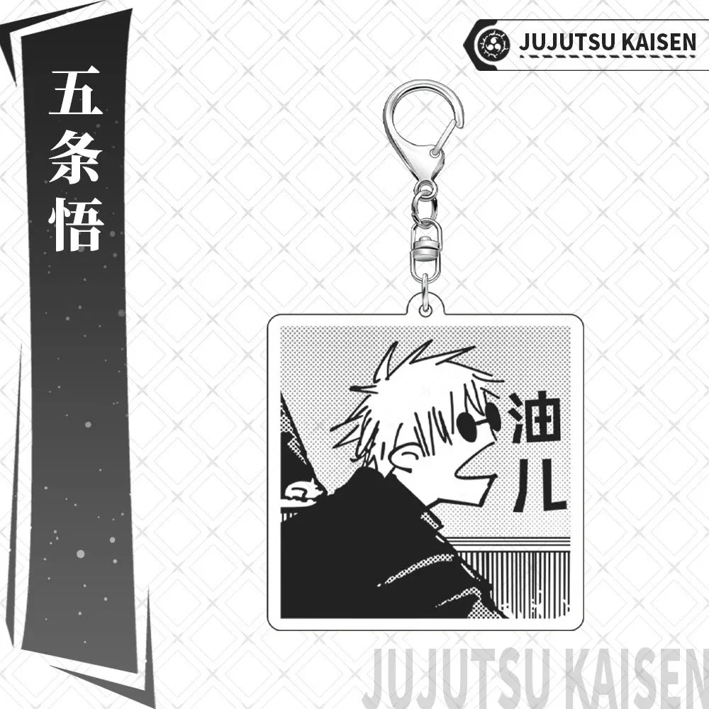 2pcs Jujutsu Kaisen Matching Gojo & Geto Funny Arguing Keychains Set – Cute Anime Acrylic Charm Set - Image 6