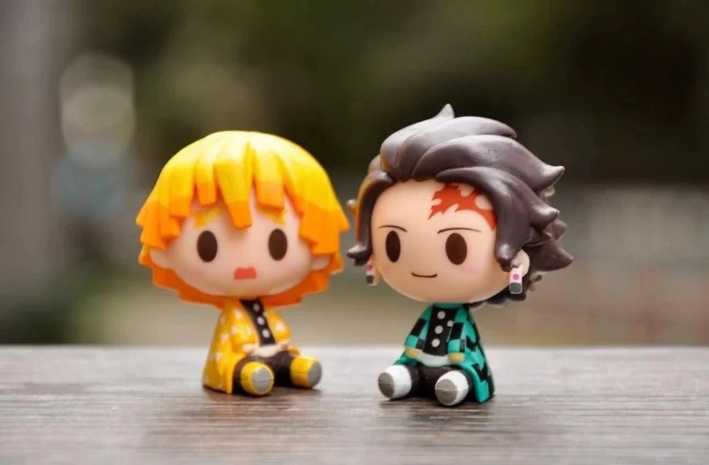 4pcs Set Demon Slayer Cute Mini Figures / Nezuko / Tanjirou / Zenitsu / Inosuke Chibi - Image 2
