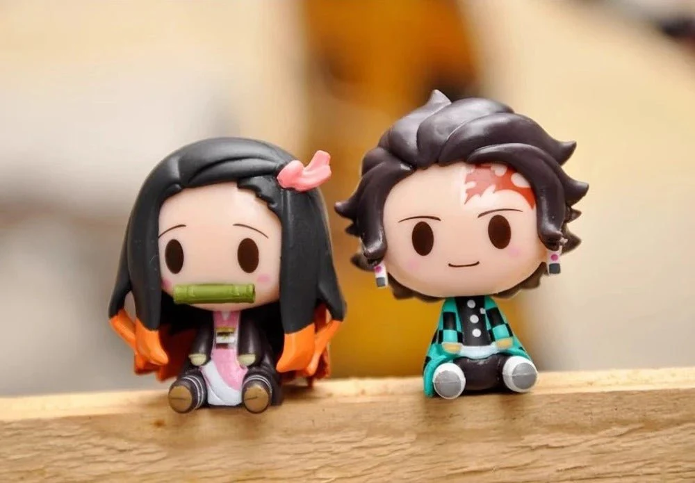 4pcs Set Demon Slayer Cute Mini Figures / Nezuko / Tanjirou / Zenitsu / Inosuke Chibi - Image 3