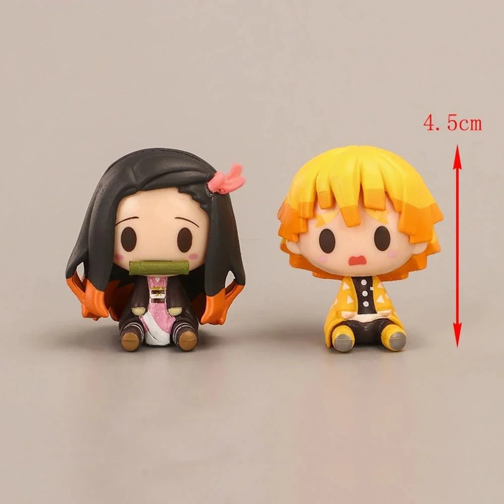 4pcs Set Demon Slayer Cute Mini Figures / Nezuko / Tanjirou / Zenitsu / Inosuke Chibi - Image 4