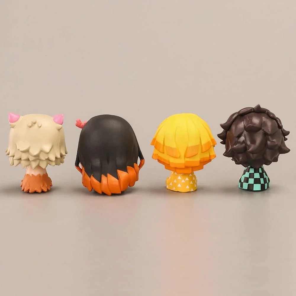 4pcs Set Demon Slayer Cute Mini Figures / Nezuko / Tanjirou / Zenitsu / Inosuke Chibi - Image 6