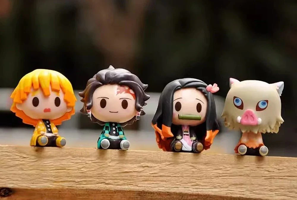 4pcs Set Demon Slayer Cute Mini Figures / Nezuko / Tanjirou / Zenitsu / Inosuke Chibi - Image 7