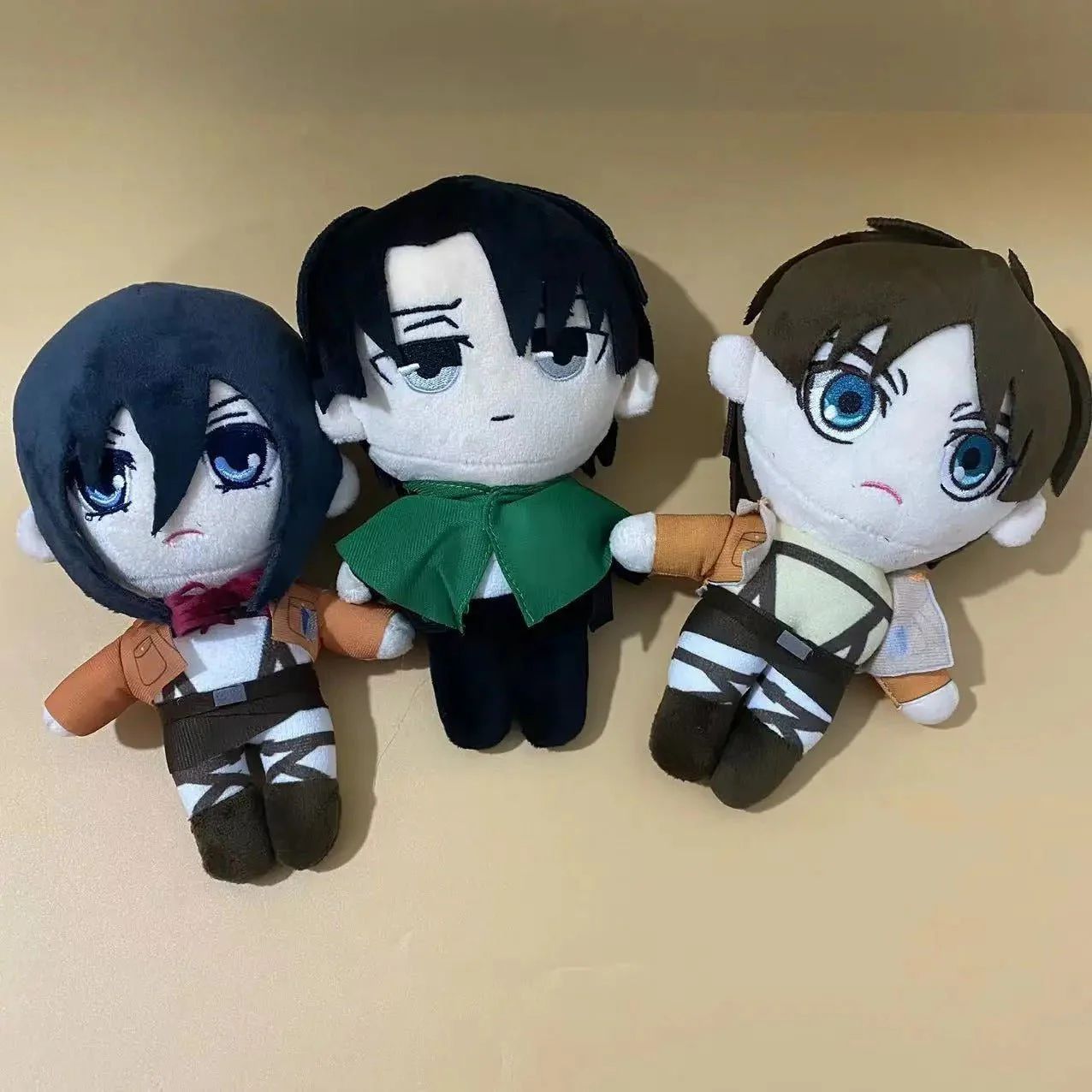 Attack on Titan Plushies – Eren Yeager, Mikasa Ackerman & Levi Ackerman 20cm Soft Anime Dolls AOT - Image 2