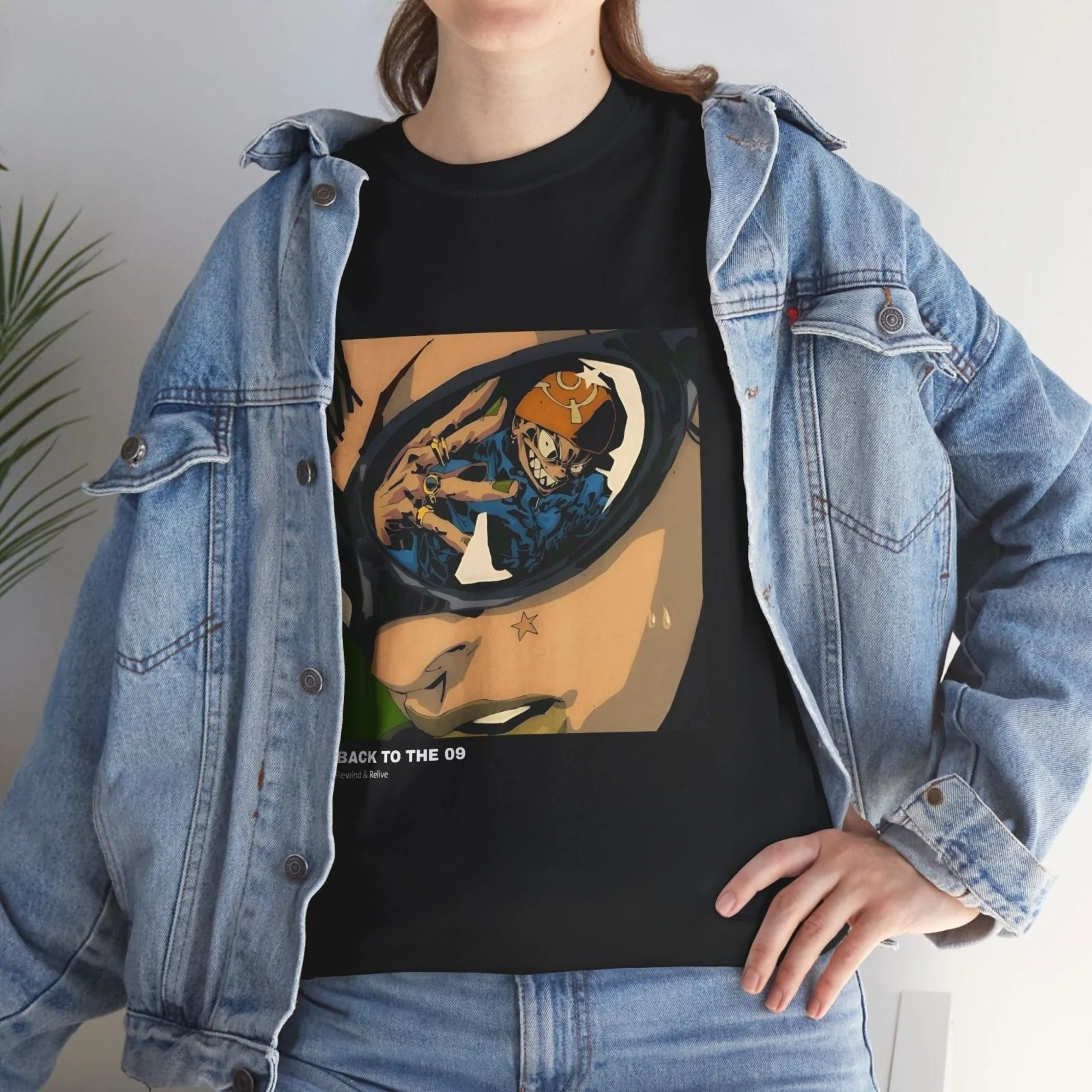 "Back to the 09" Anime Graphic Tee Streetwear Unisex Heavy Cotton Black - Image 5