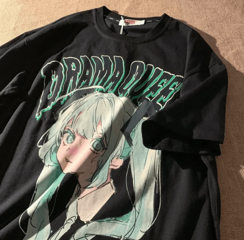 "Drama Queen" Women's Anime T-Shirt Y2K Streetwear - Image 4