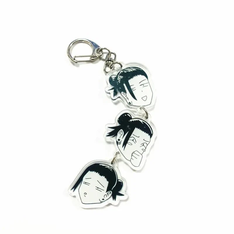 Jujutsu Kaisen Matching 3-Head Keychain Set – 2pcs Gojo & Geto Cute Chibi Anime Keychains - Image 5
