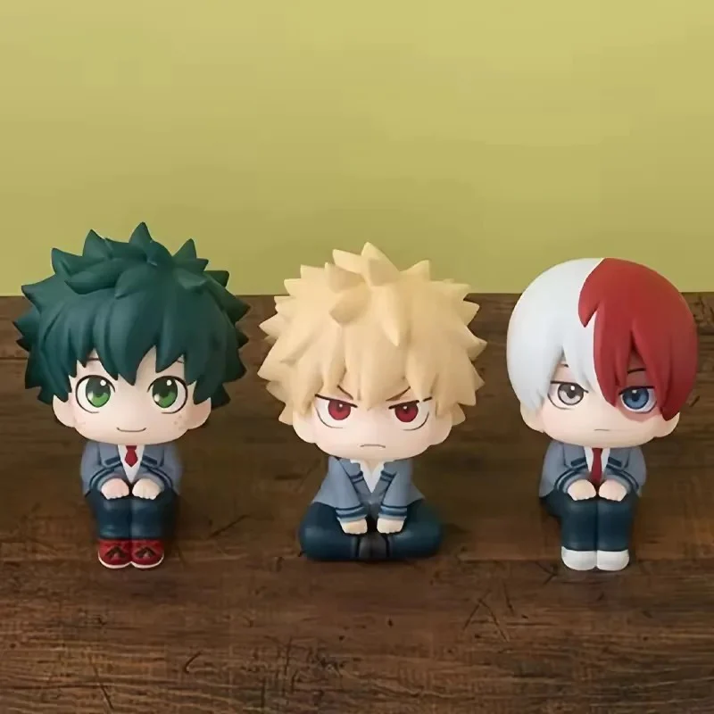 My Hero Academia Chibi Look Up Figures 10cm – Izuku Midoriya, Katsuki Bakugo & Shoto Todoroki Cute Anime MHA - Image 2