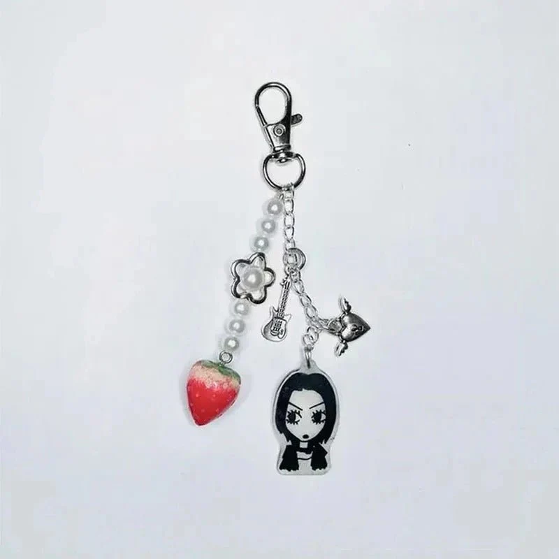 NANA Matching Keychains Anime & Manga Series Cute Strawberry Phone Charm - Image 3