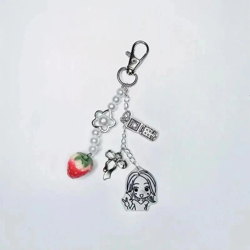 NANA Matching Keychains Anime & Manga Series Cute Strawberry Phone Charm - Image 4
