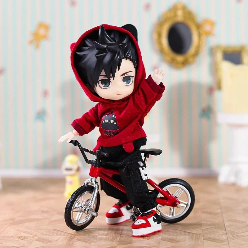 Nendoroid Clothes Set – Red & Green Hoodie + Pants Outfit for Custom Anime Figures - Image 4