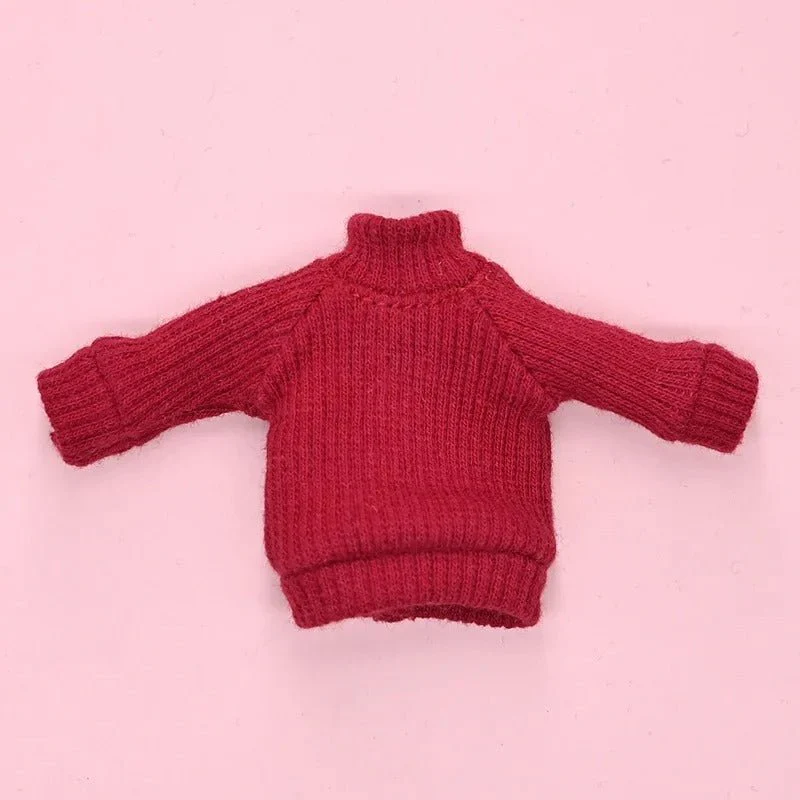 Nendoroid Clothing Set – Cute Plain Knitted Sweater & Jeans Outfit Chibi Doll Clothes - Image 5