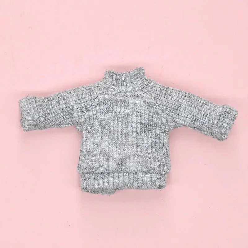 Nendoroid Clothing Set – Cute Plain Knitted Sweater & Jeans Outfit Chibi Doll Clothes - Image 7