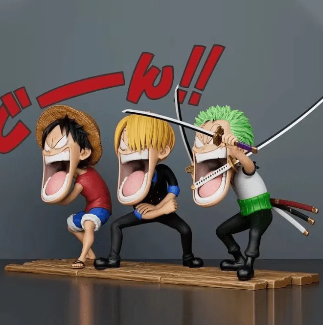One Piece Luffy Sanji Zoro Screaming Funny Action Figure SET OF 3 - Image 5